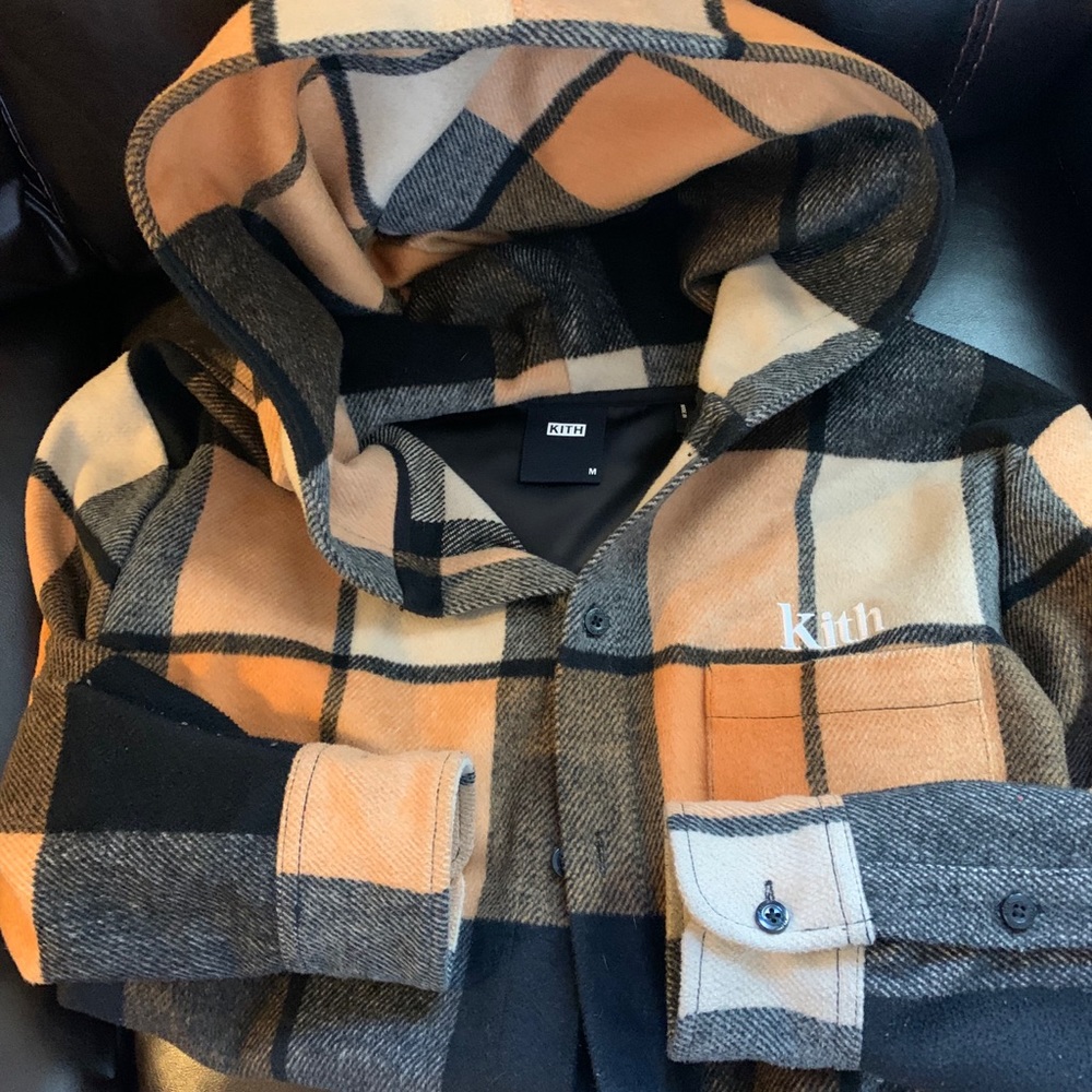 SOLD!!! Kith Plaid Wool Ginza Hooded Shirt - Picture 2 of 5